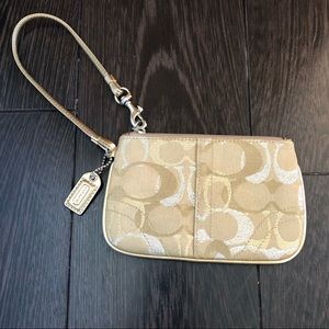 Coach gold wristlet